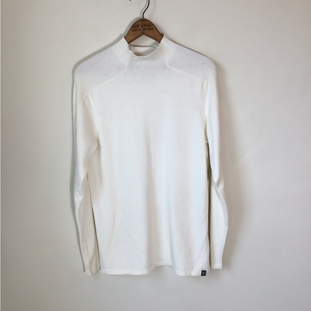 Title Nine Mock Neck Ribbed Trim Davis Sweater